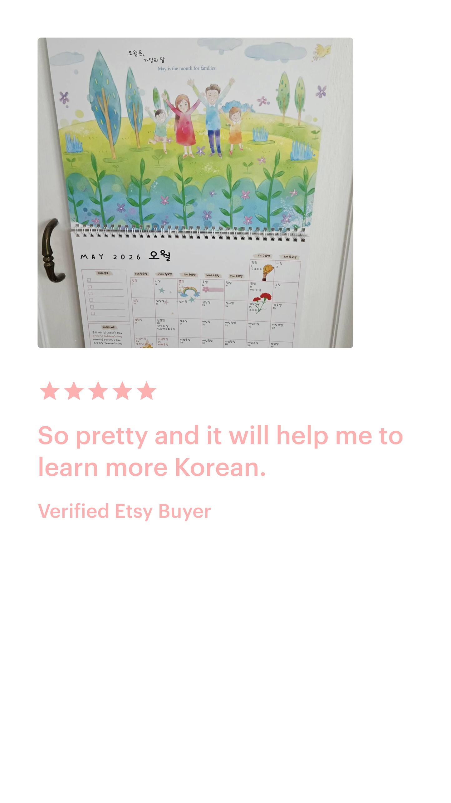 Comforting Hangul Korean Calendar