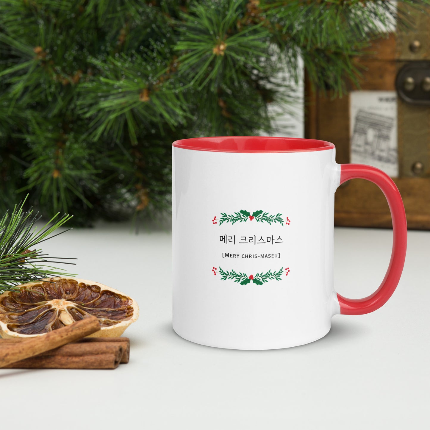 Joyeux noël Mug avec l'apprentissage du coréen