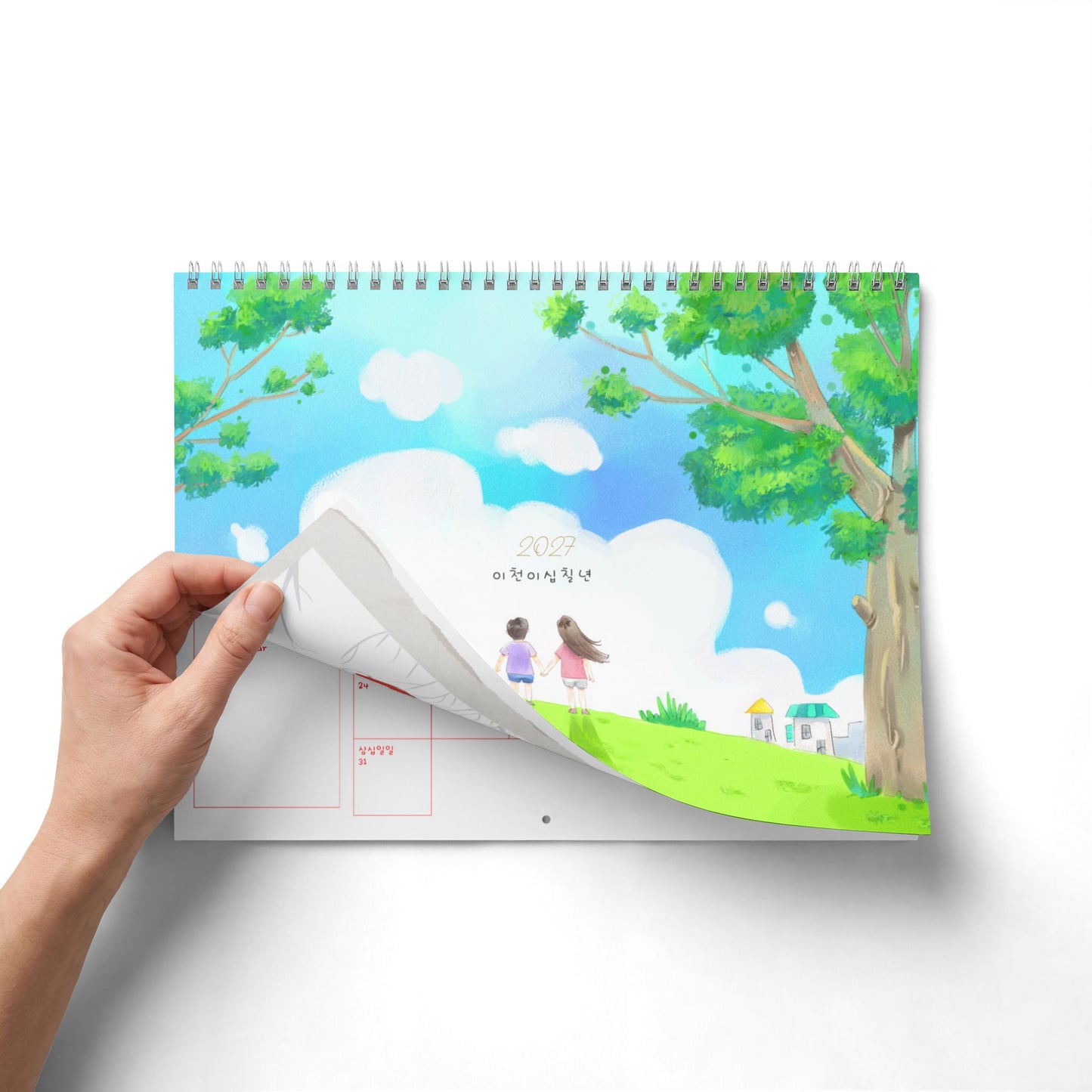 2027 Korean Wall Calendar | Hangul calendar | Healing Comforting | Illustrated Monthly Planner