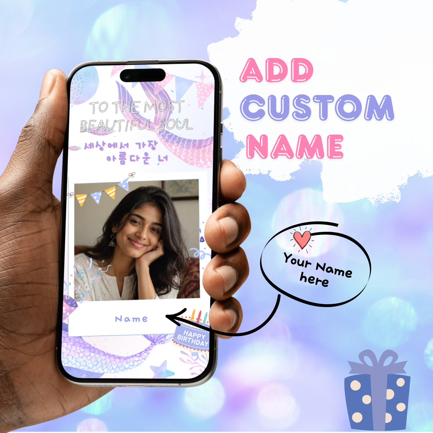 Animated Birthday eCard with Celebration Voice Message in Korean & English