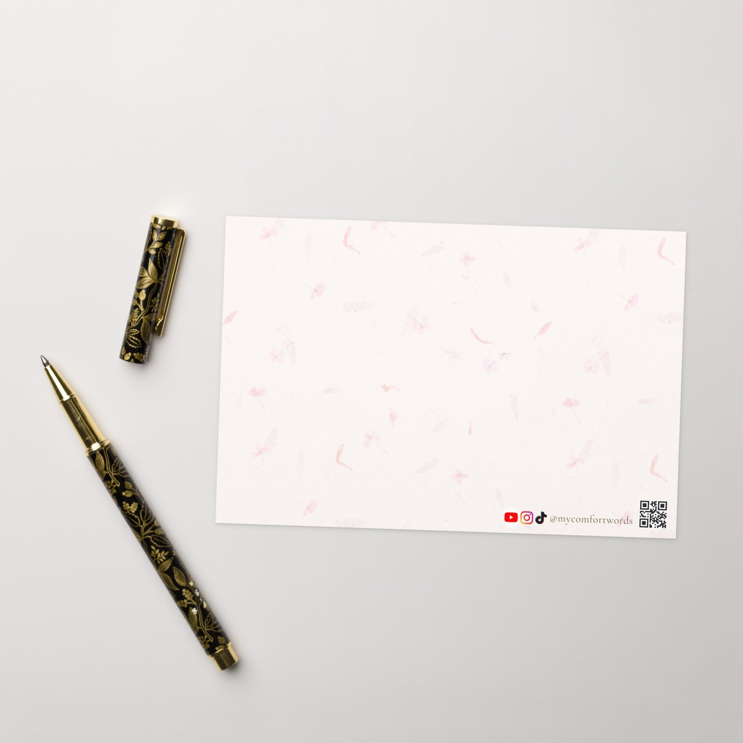 Floral Birthday card with Learning Korean