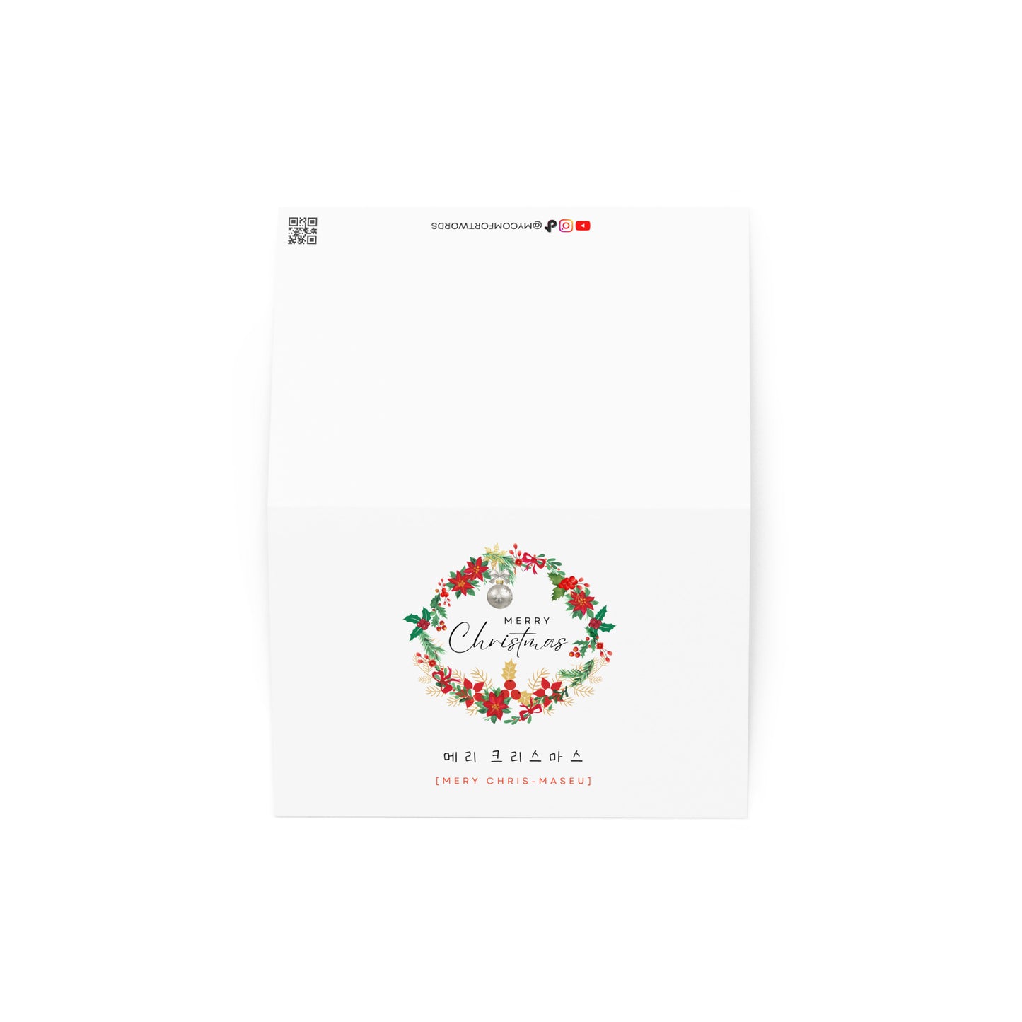 Mery Chris-maseu Happy New Your Card with Learning Korean