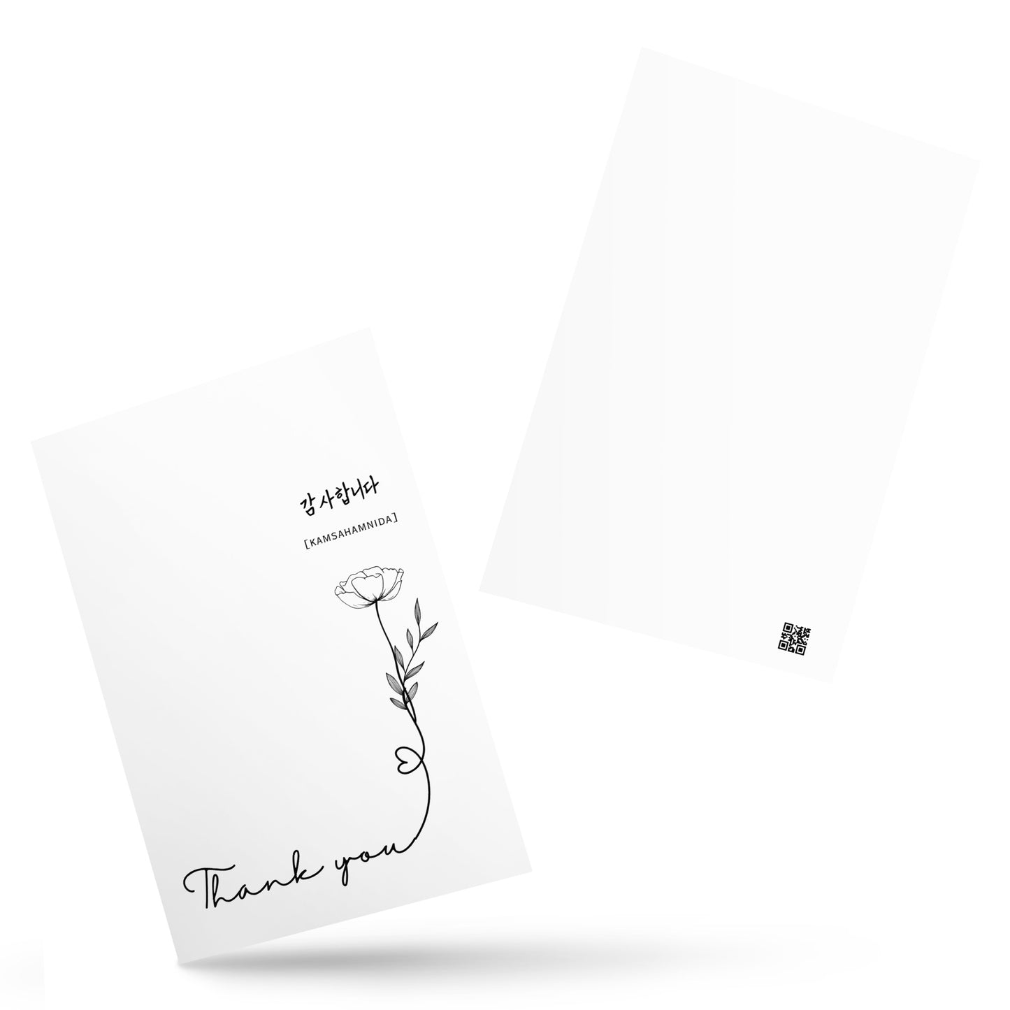 Kamsahamnida Flower Postcard with Learning Korean