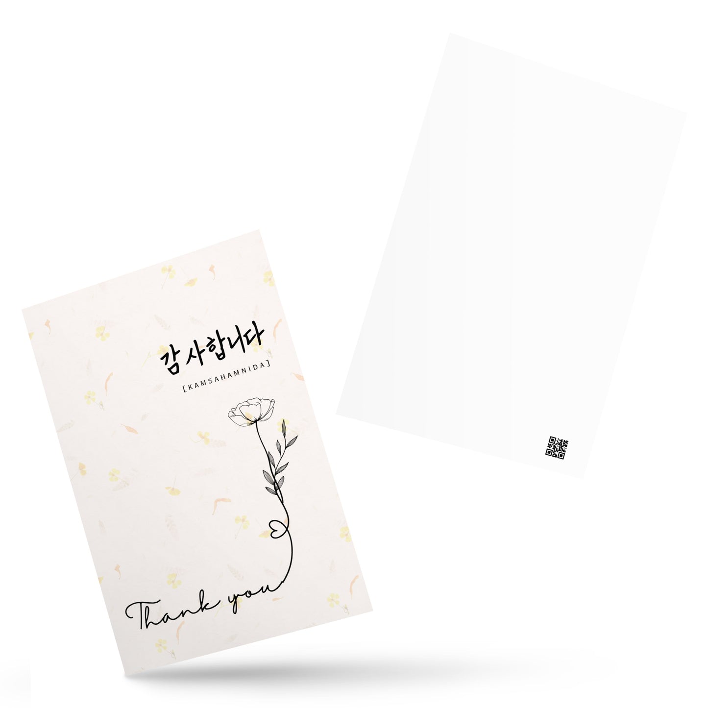 Kamsahamnida Flower Postcard with Learning Korean