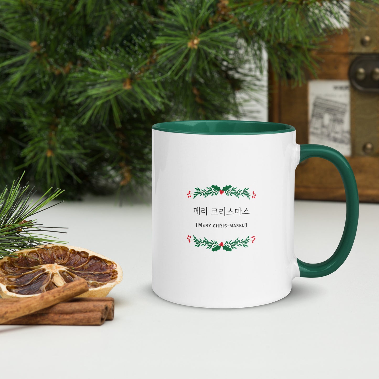 Joyeux noël Mug avec l'apprentissage du coréen