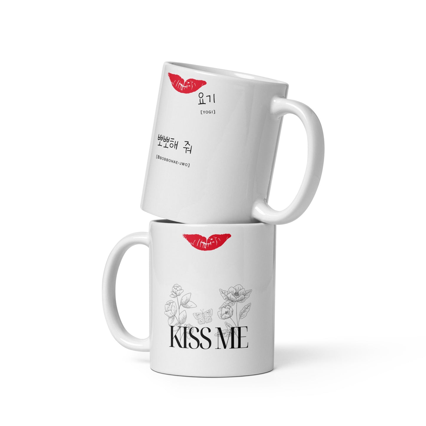 Kiss Me Here Mug with Learning Korean