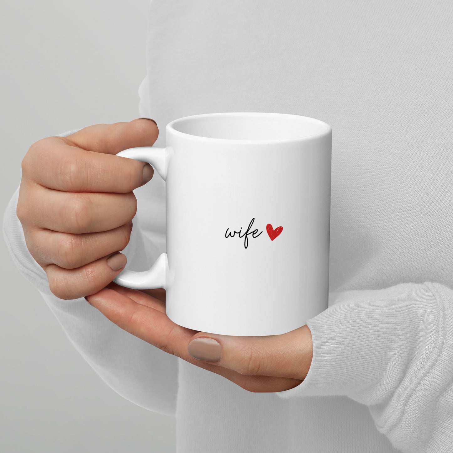 Husband & Wife Couple White glossy mug with Learning Korean :)
