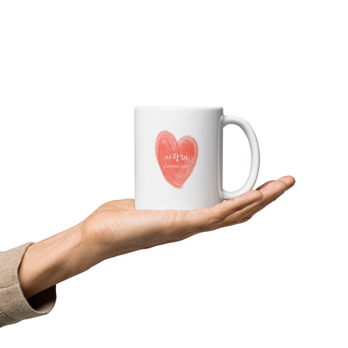 Saranghae I Love You Mug with Learning Korean
