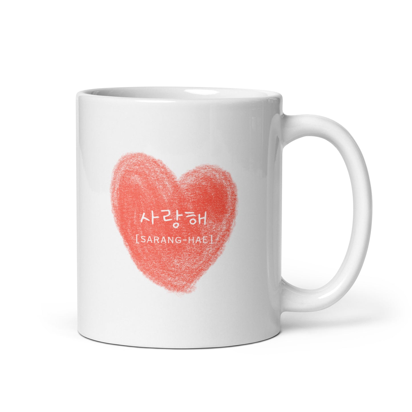 Saranghae I Love You Mug with Learning Korean
