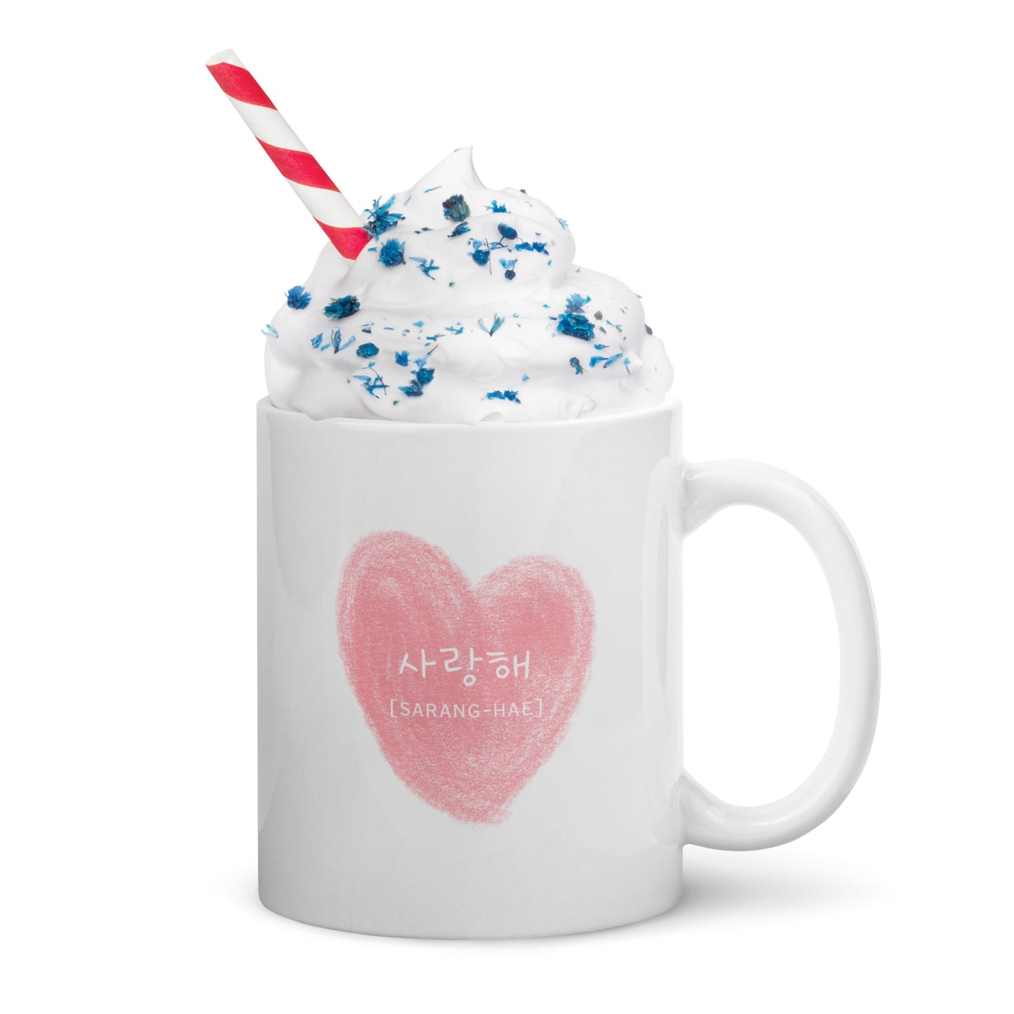 Saranghae I Love You Mug with Learning Korean